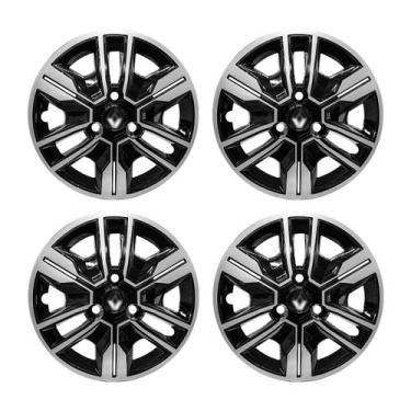 Imagem de Jogo Calota Aro14 Kwid Outsider 2024 Preta Brilhante C/Prata - GFM