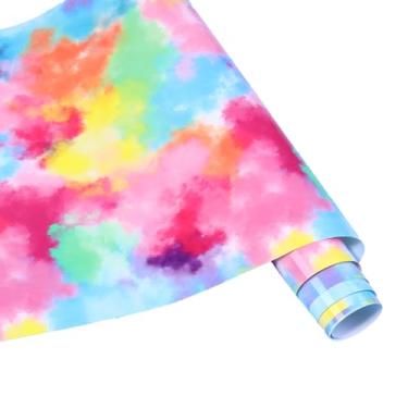 Imagem de HTVSTD Rolo De Vinil Htv Tie Dye Vermelho - 12'' X 8 Pés, Estampado Em Aquarela, Transferência Térmica Rosa Para Camisetas, Faça Você Mesmo, Passar A Ferro