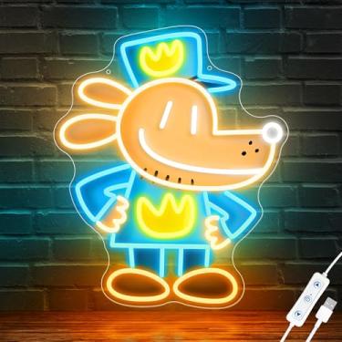Imagem de WMAT Placa De Neon Dog Man, Placas Para Decoração Parede, Impressão Uv, Luz Led Quarto Infantil, Festa Jogos, Presente Aniversário/Natal Novos Amantes E Fãs Filmes (15 X 12,4")