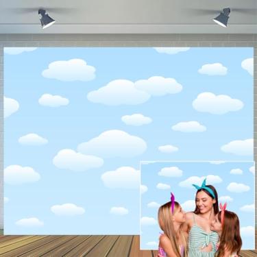 Imagem de 3 x 2 metros céu azul nuvem branca pano de fundo desenho animado crianças recém-nascidos festa de aniversário retratos crianças meninos meninas chá de bebê crianças retrato retrato fundo foto sessão