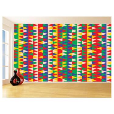 Imagem de Papel De Parede Geométrico Triângulos Abstrato 3,5M Gmt87 - Você Decor