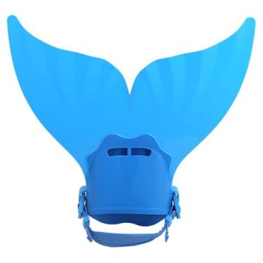 Imagem de simhoa Vestido de natação ajustável sereia, nadadeiras para equipamento de natação para meninas e meninos, Azul