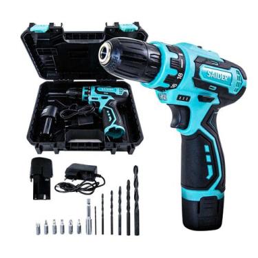 Imagem de Parafusadeira e Furadeira 10mm Elétrica s/ Fio 12V 21NM Saider SA0001