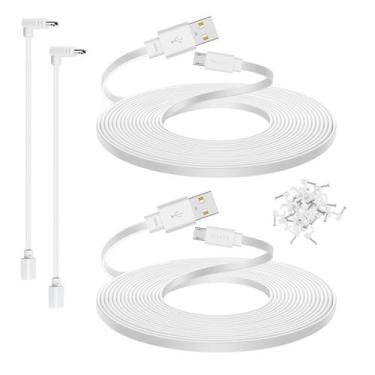 Imagem de Cabo de extensão micro USB de 25 pés, pacote com 2 unidades para câmer