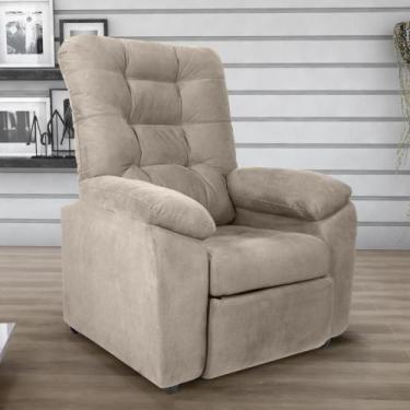 Imagem de Poltrona Reclinável Almofadada Ripon Veludo Light Bege - CASA H