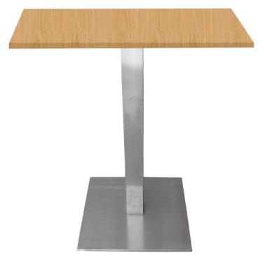 Imagem de Mesa Alpha Inox 73,50 cm (Alt) Base Quadrada Tampo MDP Quadrado 70 cm 