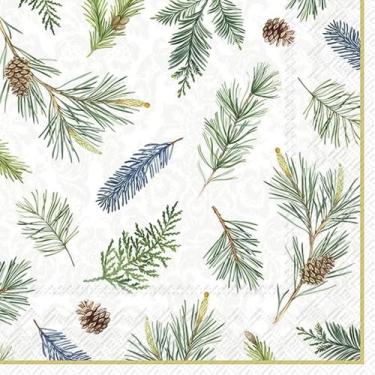 Imagem de Guardanapo para Decoupage Ihr 33x33 Ramos e Pinhas C/ 20 Unidade - GUA