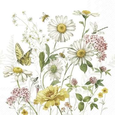 Imagem de Guardanapo para Decoupage Ihr 33x33 Flores Silvestres Borboletas C/ 20