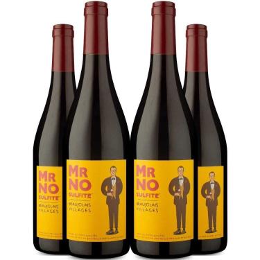 Imagem de Vinho Tinto Albert Bichot Mr No Sulfite Beaujolais Villages 750ml Kit 4 Garrafas