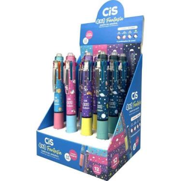 Imagem de Caneta Gel Cis Fantasia Apagável 4X1 Sortidas 12Un - Sertic