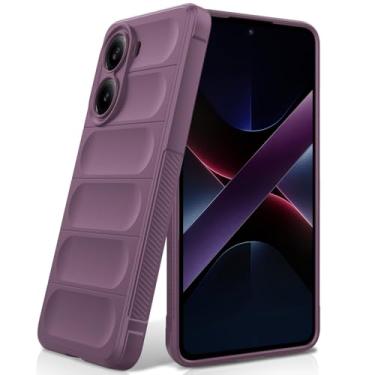 Imagem de BonYonka Capa de silicone para Xiaomi Poco X7 Pro, forro de microfibra antiarranhões, capa à prova de choque com proteção para câmera, branca