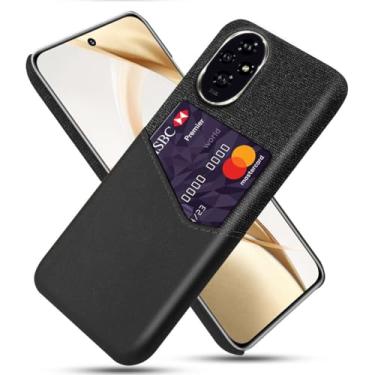 Imagem de Capa para Honor 200 PRO 5G,Anti-deslizamento,Proteção contra quedas de 360°,Resistência à impressão digital,Tela e caso de couro PU com 1 slot de cartão atrás-Black