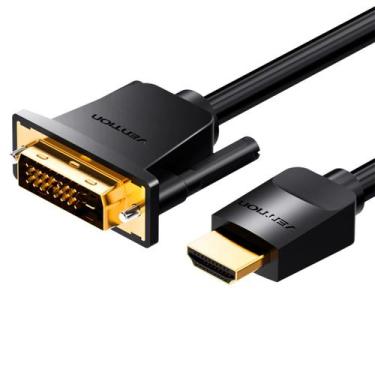 Imagem de Cabo HDMI x DVI D Blindado PC Notebook Monitor 50cm Vention