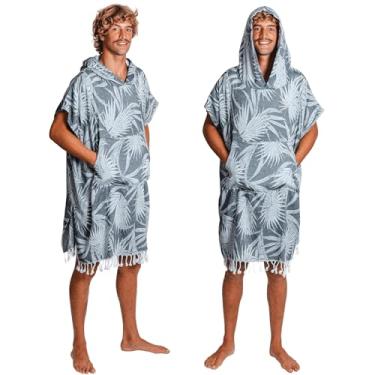 Imagem de Nova Blue Black Jungle Surf Poncho – Toalha de mudança preta e branca – Toalha com capuz adulto (83 x 94) – 100% algodão turco – moletom com capuz toalha de secagem rápida – presentes para surfistas