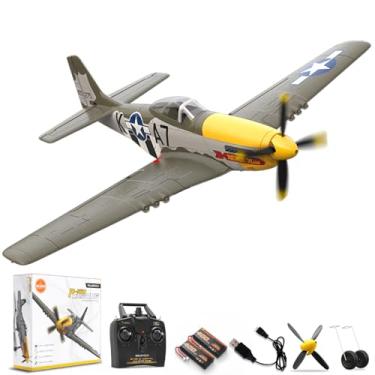Imagem de VOLANTEXRC Brushless 4CH RC Plane P51D Mustang 500mm Remote Control Airplane Fighter RTF with 6-Axis Gyro, 3 Modes & Aerobatics, 2.4GHz Radio Controlled Aircraft for Beginners & Adults