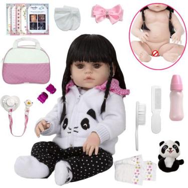Imagem de Baby Reborn Princesa Panda Cabelo Longo Bolsa Maternidade - Cegonha Re
