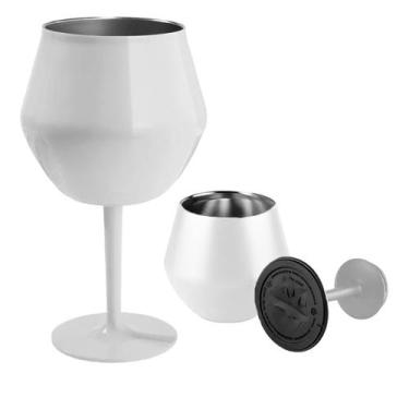 Imagem de Taça Copo Termico 2 em 1 Inox Vinho Bebida Drink Cocktail Evento Festa