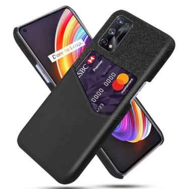 Imagem de Capa para OPPO Realme X7 Pro,Anti-deslizamento,Proteção contra quedas de 360°,Resistência à impressão digital,Tela e caso de couro PU com 1 slot de cartão atrás-Black