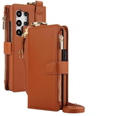 Imagem de HJZSZX Capa tipo carteira para Galaxy A55 5G (para Galaxy A55 5G/marrom)