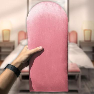 Imagem de Kit Cabeceiras Nuvem Infatil Estofada Cerquinha Modular Cama Solteiro Casal King Queen 45X20 Módulos Adesivos (Rosa, Solteiro em L)