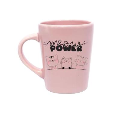 Imagem de Caneca de Porcelana 270ml Meow Power Rosa