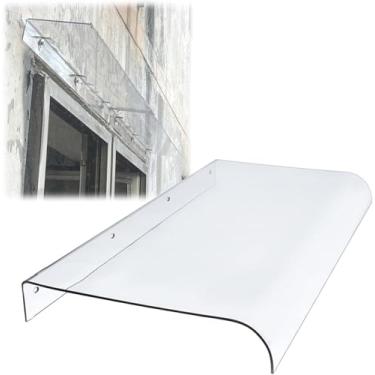 Imagem de Toldo De Porta Abrigo De Chuva Transparente Para Porta Da Frente Pátio Telhado Janela Toldo Policarbonato Engrossar 3,5 Mm, 40x280cm