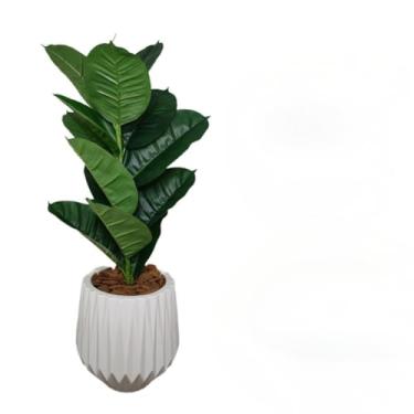 Imagem de Planta Ficus Artificial Jiboia Com Vaso Origami Polietileno(Branco)