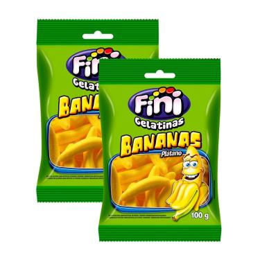 Imagem de Kit 2 Balas de Gelatina Fini Banana 100g