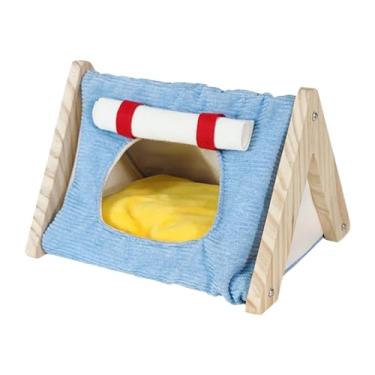 Imagem de Gralara Cama para Porquinho Da Índia, Esconderijo para Porquinho Da Índia, Gaiolas Quentes, Acessórios, para Hamster, Casa para Brincar, Ratos Dormindo, azul