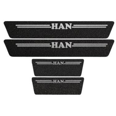 Imagem de Kit Soleira Protetora Porta Premium Aço Escovado PVC - Han - Jhow Ades