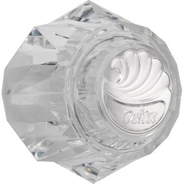 Imagem de Delta Faucet RP17451 Kit de alça de botão transparente único com botão e parafuso de ajuste para banheira/chuveiro cromado, 5,3 cm A x 5,3 cm L