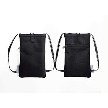 Imagem de Tainada Bolsa transversal pequena para smartphone, à prova de choque, bolsa de viagem para iPhone 16/15/14/13 Pro, 13 mini, Samsung Galaxy S24, S23, S22, S21, S20 FE, A54 (preto liso)