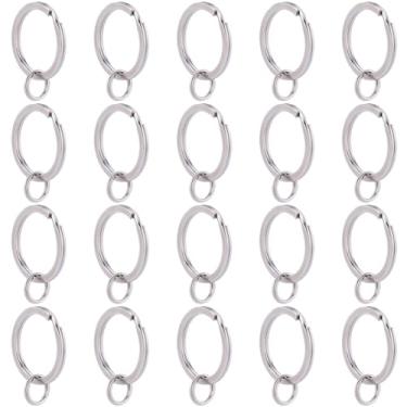Imagem de Beebeecraft 1 caixa 60 peças de anéis de chave divididos aço inoxidável cirúrgico 316 25 mm chaveiro redondo com laços duplos de aço inoxidável 304 anéis de salto para chaveiro e artesanato (prata)