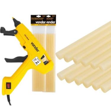 Imagem de Pistola Cola Quente 100w Com 12 Bastões De Cola 12mm Vonder