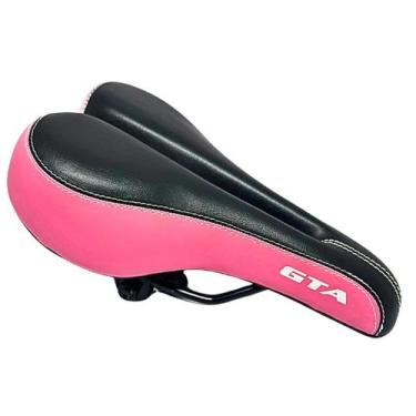 Imagem de Selim Vazado Bike MTB GTA Tec Rosa e Preto Conforto Gel Neoprene