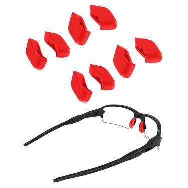 Imagem de SAUCER Almofadas de nariz de substituição para Oakley Flak Draft | Flak Beta | Flak Jacket | Flak 2.0 XL | Óculos de sol Flak Jacket XLJ - 2 pares vermelho padrão + vermelho de ajuste asiático