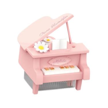 Imagem de IEUDNS Umidificador de ar para piano, difusor de névoa, mesa, interruptor de desligamento automático, portátil, 7 luzes coloridas, 2 modos de configuração, Rosa