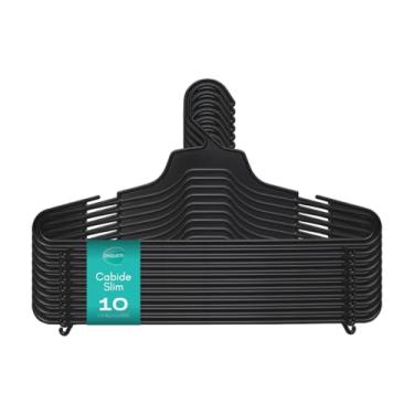 Imagem de Cabide Slim Preto Cinquetti, Suporte De Roupa Compacto, Preto, Durabilidade Com Design Antiderrapante, Produzido Com Plástico Livre De Bpa, Qualidade Brasileira Há Mais De 40 Anos, Contém 10 Cabides