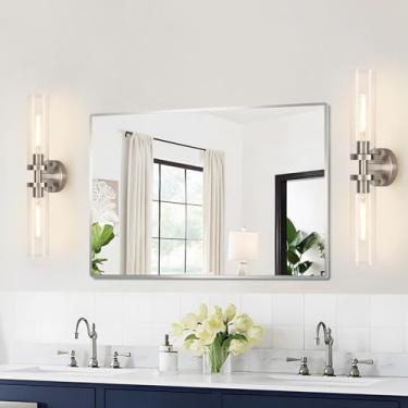 Imagem de GZZBMY E27 Luzes de parede vintage transparente de vidro cilíndrico arandelas de parede retro industrial metal lâmpadas de parede internas para sala de estar restaurante quarto (lâmpada não incluída