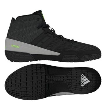 Imagem de adidas SpeedEx Tênis de luta livre juvenil, Preto/Cinza/Verde Solar, 2.5 Big Kid