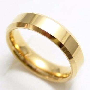 Imagem de Aliança Casamento Tungstênio 6mm Folheada Ouro ( Unitário) - EURO-IMPO