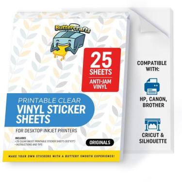 Imagem de Papel adesivo de vinil imprimível Buttercrafts Waterproof 25 folhas