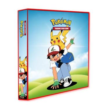 Imagem de Álbum Pasta Fichário Pokemon Turma do Ash e Pikachu Capa Dura Reforçad