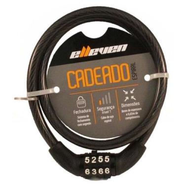 Imagem de Cadeado Segredo Espiral Bike Moto 8x650mm 4 Dígitos - Elleven