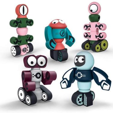 Imagem de Conjunto de blocos magnéticos Magnetic Robots Gifts2U 35PCS para crian