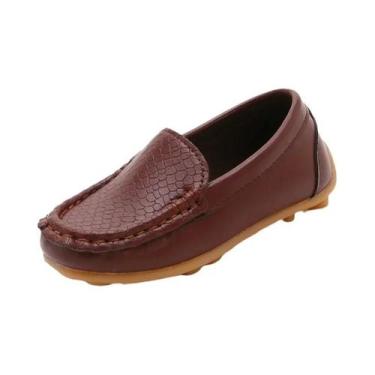 Imagem de Mocassins De Couro PU Para Crianças, Sapatos Casuais Confortáveis Em 1
