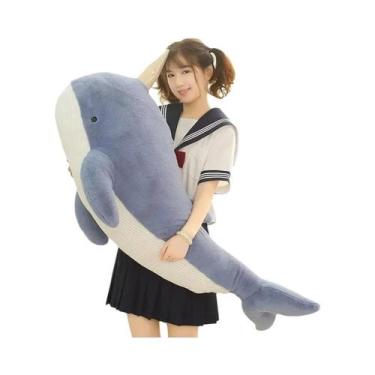 Imagem de Brinquedo De Pelúcia Baleia Azul Narval 60cm-120cm, Boneca De Unicórni