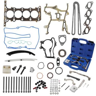 Imagem de Holdia Conjunto de parafusos de junta de cabeça e corrente de distribuição e kit de ferramentas compatível com Chevrolet Cruze 1.4L