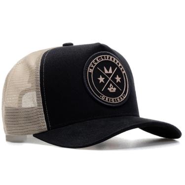 Imagem de Boné Trucker Brasão Preto e Areia MVCK-Masculino