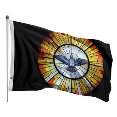 Imagem de Bandeira Divino Espírito Santo Pomba Dupla Face Estampada Tamanho 90x128cm